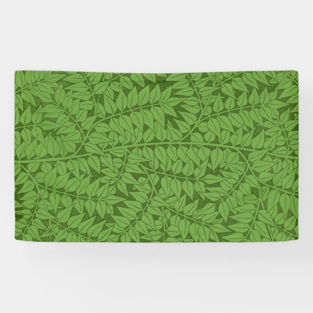 Grüne Zweigstelle Muster (Jungle Art) (William Mor Banner (Horizontal)