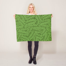 Grüne Zweigstelle Muster (Jungle Art) (William Mor Fleecedecke
