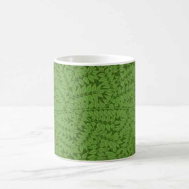 Grüne Zweigstelle Muster (Jungle Art) (William Mor Kaffeetasse (Mittel)