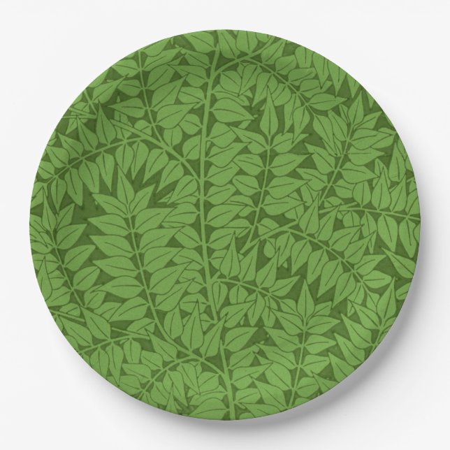 Grüne Zweigstelle Muster (Jungle Art) (William Mor Pappteller (Vorderseite)