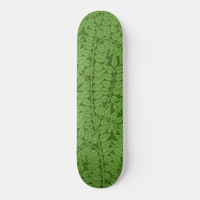 Grüne Zweigstelle Muster (Jungle Art) (William Mor Skateboard (Vorderseite)