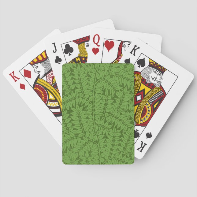 Grüne Zweigstelle Muster (Jungle Art) (William Mor Spielkarten (Rückseite)