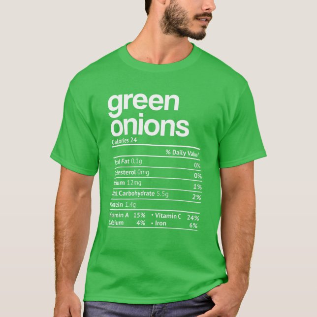 Grüne Zwiebeln Ernährung Fakt Witziger Erntedank C T-Shirt (Vorderseite)