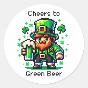 Grünen Bier anfeuern   St. Patrick's Day Runder Aufkleber
