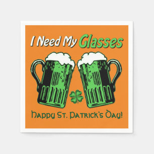 Grünen Bier-St Patrick Tagesorangen-Servietten Serviette