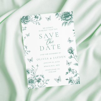 Grünen Blumenzwiebeln auf Vintagem Blatt Save The Date