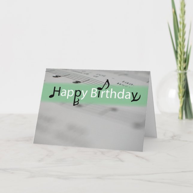 Grünen Geburtstag mit Misic Notes Karte (Vorderseite)