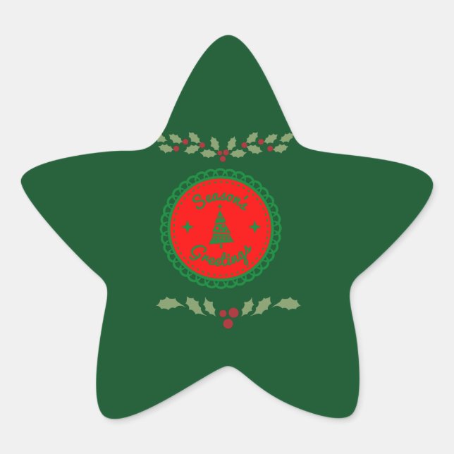 Grünen Hintergrund der Grünen Grenze der Saison Stern-Aufkleber (Vorderseite)