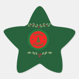 Grünen Hintergrund der Grünen Grenze der Saison Stern-Aufkleber