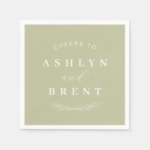 Grünen Hochzeitscocktail Napkins Serviette