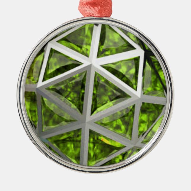 Grünen Peridot Gemstone Ornament Aus Metall (Vorne)