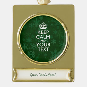 Grünen Sie BEHALTEN RUHE UND haben Ihren kreative Banner-Ornament Gold