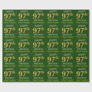 Grünen Sie, Imitat-Gold "GLÜCKLICHER 97. Geschenkpapier