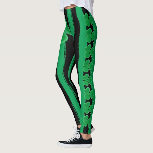 Grünen St Patrick Kleeblatt-Iren-Klee Tag| Leggings (Links)