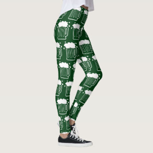 Grünen St Patrick Tag, der mit Bierdruck legging Leggings