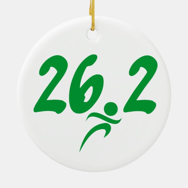 Grüner 26,2-Marathon Keramikornament (Hinten)