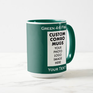 Grüner 4:6 Bilderrahmen 2 x Foto Custom Combo Tasse