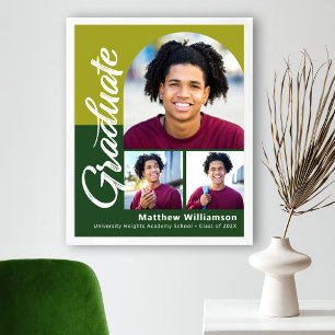 Grüner Abschluss 3 Foto Bold Arch Schrift Modern Poster