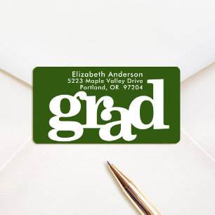 Grüner Abschluss fett Typografie moderne Adresse Adressaufkleber