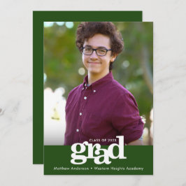 Grüner Abschluss Foto Moderne fette Typografie Ankündigung