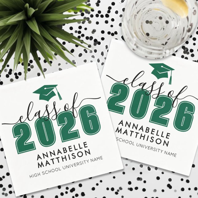 Grüner Abschluss Serviette (Graduate Green Graduation Napkins)