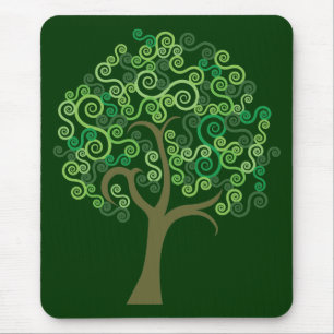 Grüner abstrakter Baum Mousepad