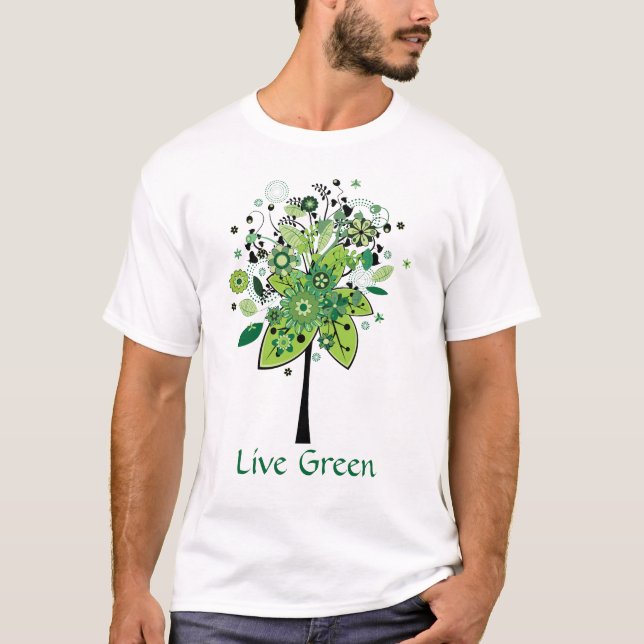 Grüner abstrakter Baum T-Shirt (Vorderseite)