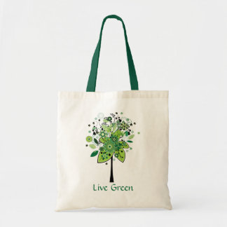Grüner abstrakter Baum Tragetasche