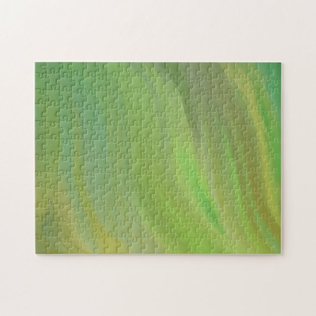 Grüner Abstrakter Brush Schlaganke Gradient Ombre Puzzle (Horizontal)