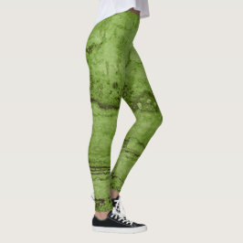 Grüner abstrakter Granit | Marmormuster Leggings