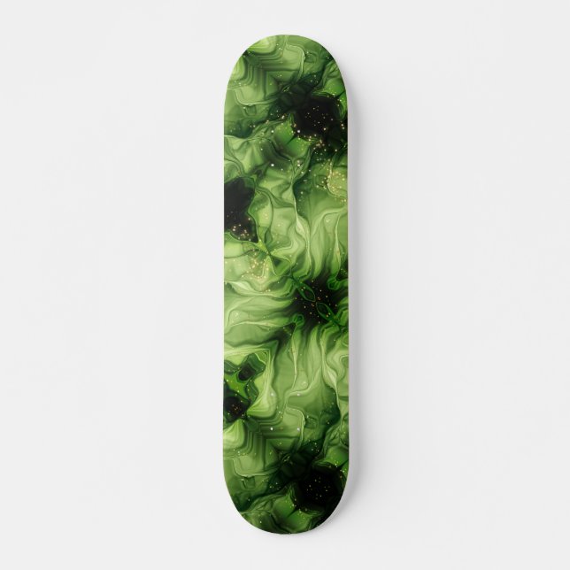 Grüner Abstrakter Swirl Skateboard (Vorne)