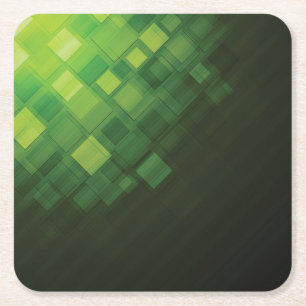 Grüner abstrakter Technologieentwurf Rechteckiger Pappuntersetzer