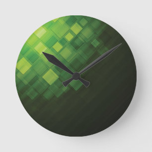 Grüner abstrakter Technologieentwurf Runde Wanduhr