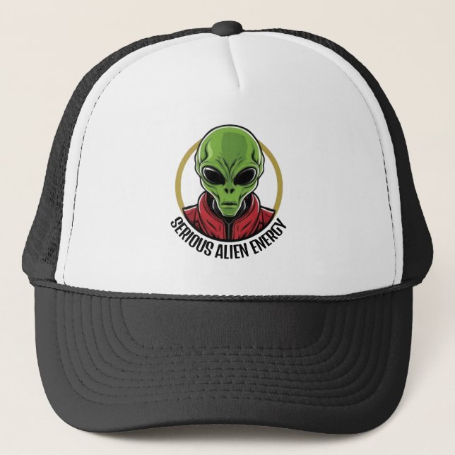 Grüner Alien-Hut Truckerkappe (Vorderseite)