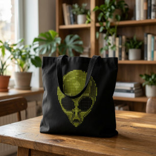 Grüner Alien-Kopf-Tote