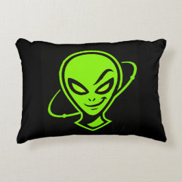 Grüner Alien Viel Glück  Dekokissen