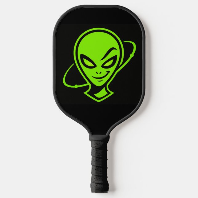 Grüner Alien Viel Glück Pickleball Schläger (Vorderseite)