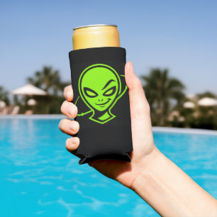 Grüner Alien Viel Glück Selters Dosenkühler