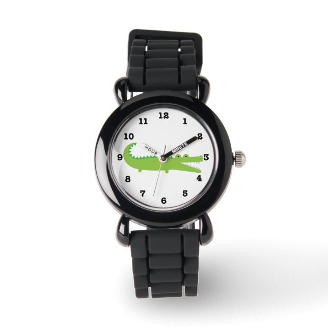 Grüner Alligator Armbanduhr (Vorderseite)