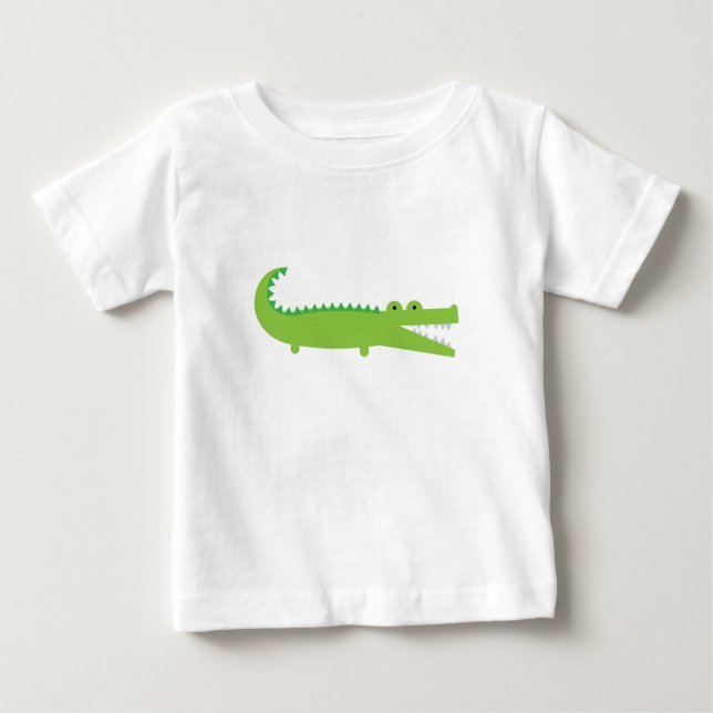 Grüner Alligator Baby T-shirt (Vorderseite)