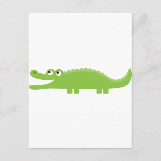 Grüner Alligator Postkarte (Vorderseite)