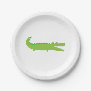 Grüner AlligatorPappteller Pappteller