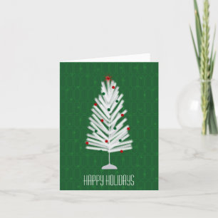 Grüner Aluminium-Weihnachtsbaum Feiertagskarte