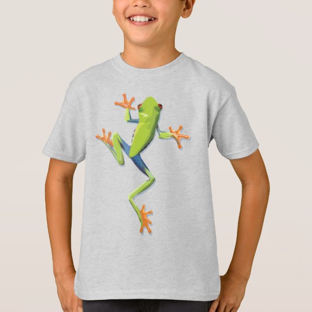 Grüner Amphibienbaum-Frog-T - Shirt (Vorderseite)