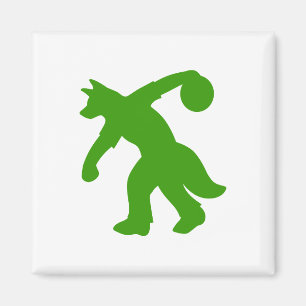 Grüner anthropomorpher Hunde- Bowlings-Magnet 000 Magnet