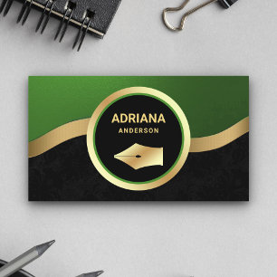 Grüner Anwalt Gold Pen Nib Notar Visitenkarte