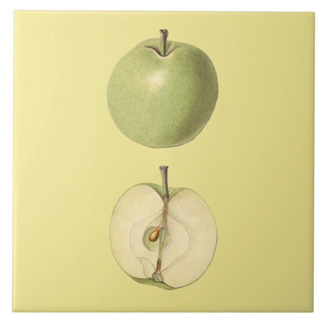 Grüner Apfel Botanischer Fliesen ~ Küche ~ Jede Fa (Vorderseite)