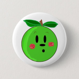 Grüner Apfel Gesicht Button