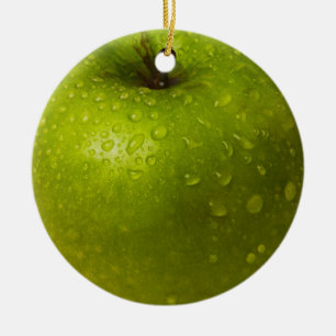 Grüner Apfel Keramikornament
