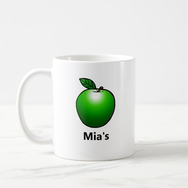 Grüner Apfel Klassischer Becher Kaffeetasse (Links)